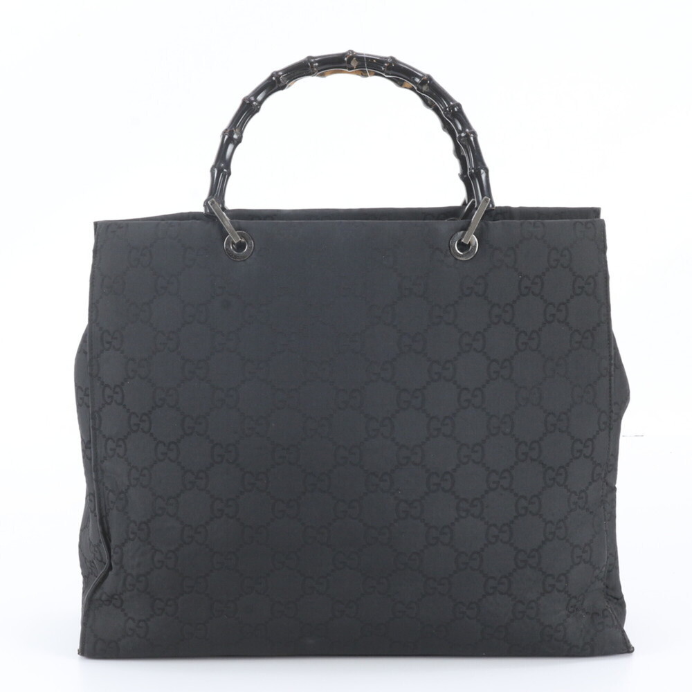 Gucci Bamboo GG Nylon 002-1015 Leather Tote Bag Shoulder Handbag for Women